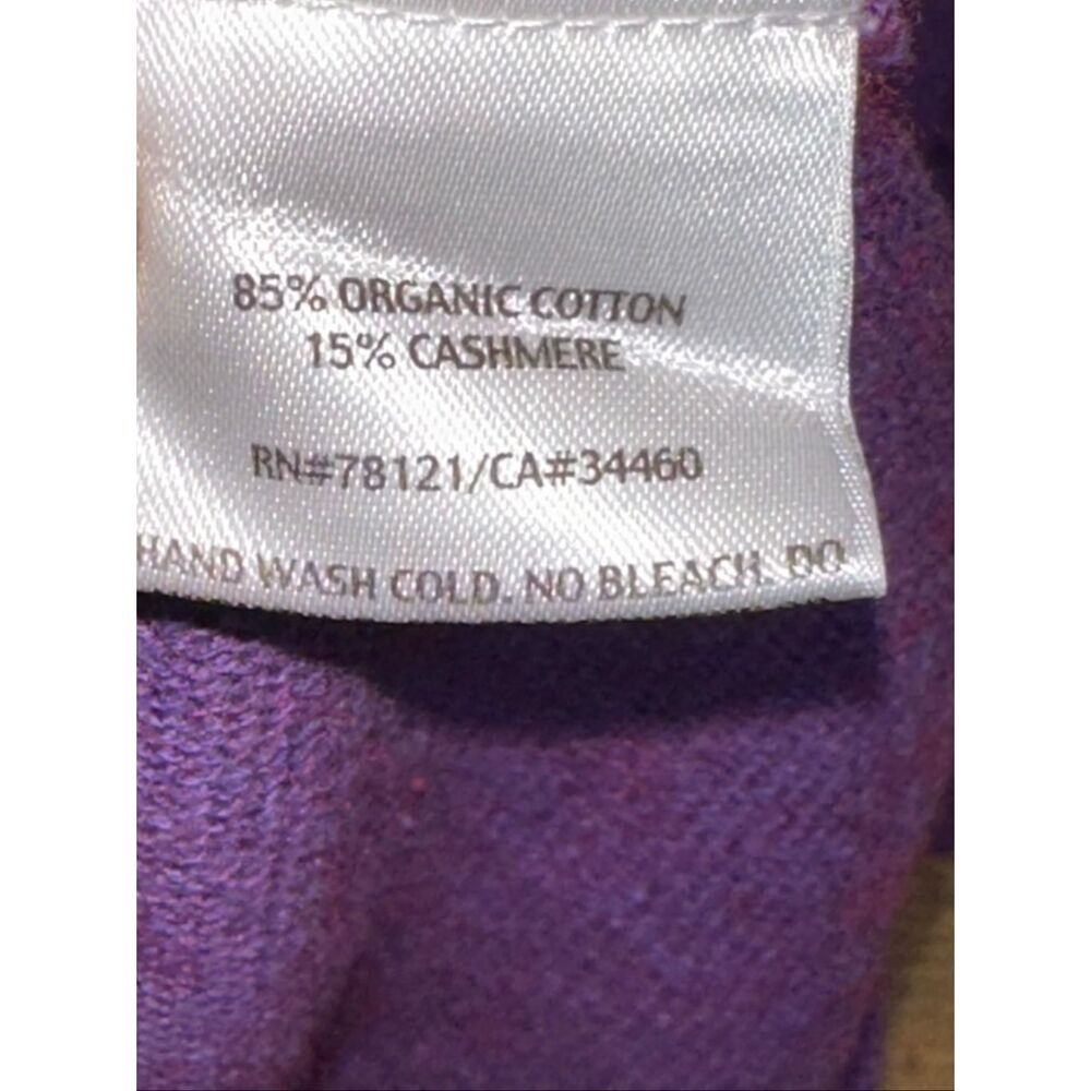 Eileen Fisher Cashmere Cotton Blend Purple Short Sleeve Sweater Size 1X π - Picture 4 of 6